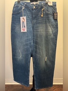 Celebrity Pink Relaxed Baggy Jeans in Medium Blue Wash